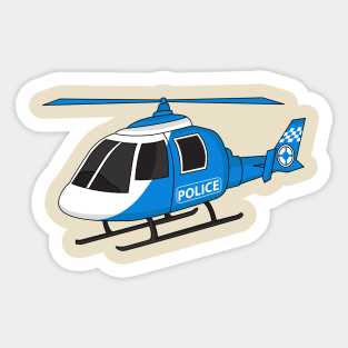 Cute police department helicopter chopper cartoon Sticker